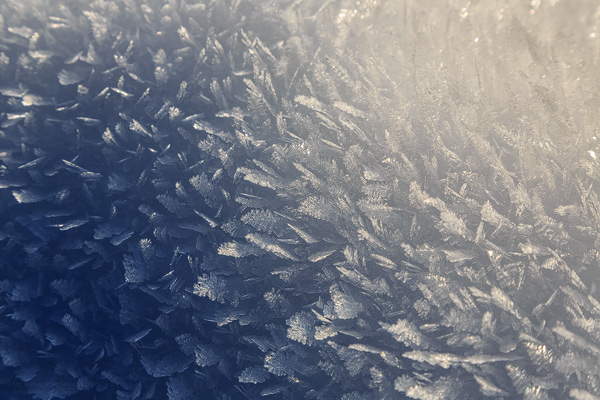Makroaufnahme der Eiskristalle